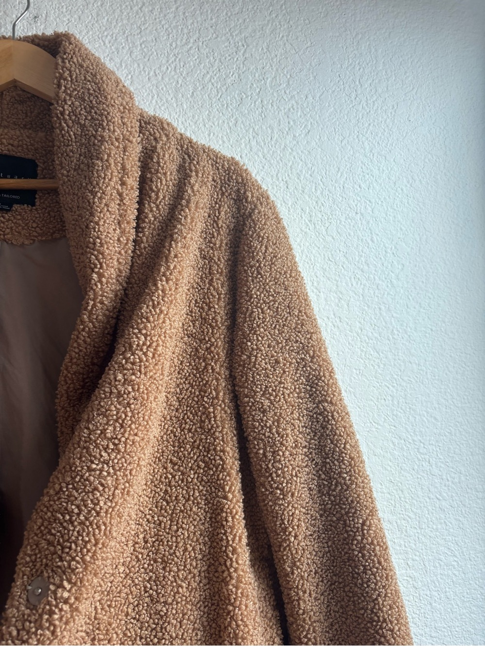 Sanctuary Cozy Teddy Shawl Collar Jacket Camel Tan Medium - Picture 5 of 8